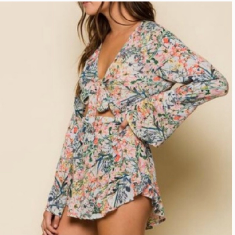 RAGA - Monique Tie Romper With Printed Detail